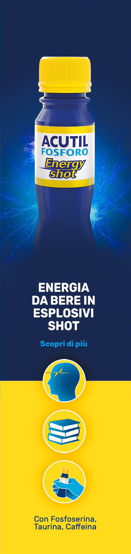 Acutil Fosforo Energy Shot. Energia da bere in esplosivi shot